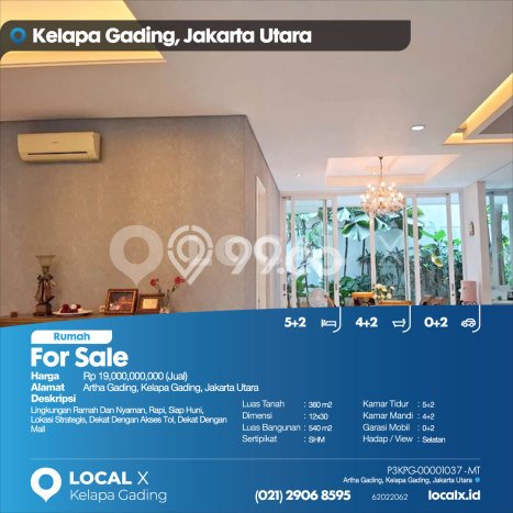 Dijual Hunian Mewah dengan Fasilitas Sekitar Komplit di Kelapa Gading, Jakarta Utara Dijual Hunian Mewah dengan Fasilitas Sekitar Komplit di Kelapa Gading, Jakarta Utara