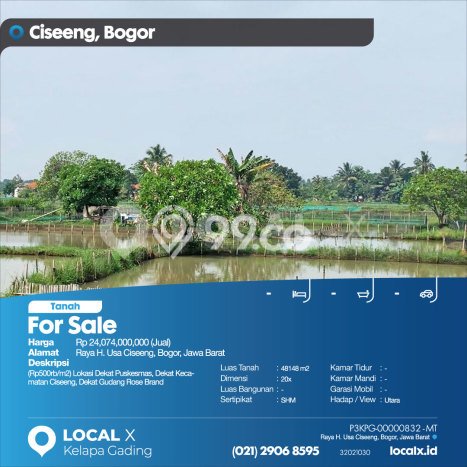 Lahan untuk Dijual Lokasi Ciseeng, Bogor Luas 48148m2 SHM Lahan untuk Dijual Lokasi Ciseeng, Bogor Luas 48148m2 SHM