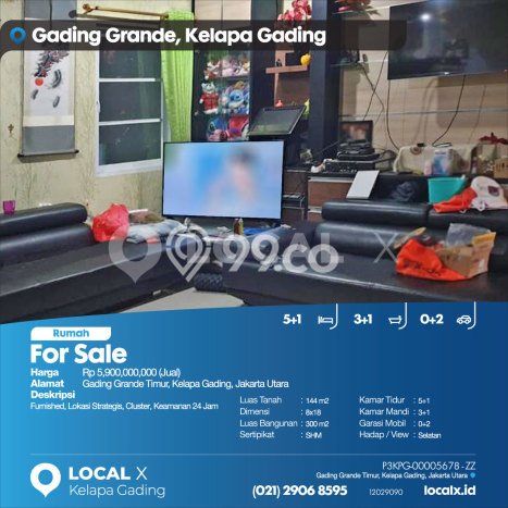 Hunian Mewah Siap Huni LT 144m2 di Kelapa Gading, Jakarta Utara Hunian Mewah Siap Huni LT 144m2 di Kelapa Gading, Jakarta Utara