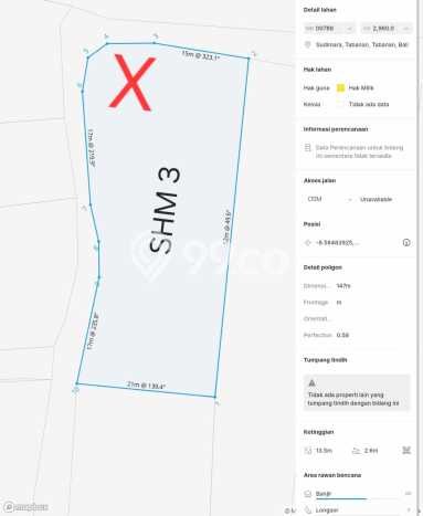 Tanah Komersial di Tabanan, Luas 6915m2m², Akses Mudah Tanah Komersial di Tabanan, Luas 6915m2m², Akses Mudah