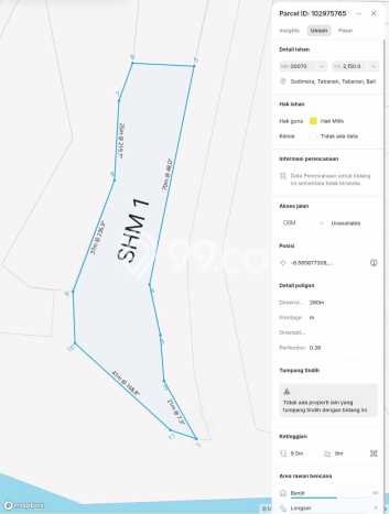 Tanah Komersial di Tabanan, Luas 6915m2m², Akses Mudah Tanah Komersial di Tabanan, Luas 6915m2m², Akses Mudah
