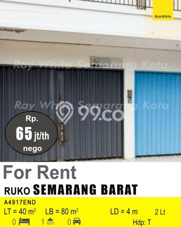 Unit Ruko disewakan di Semarang Barat Semarang dengan LT 40m2 / LB 80m2 Unit Ruko disewakan di Semarang Barat Semarang dengan LT 40m2 / LB 80m2