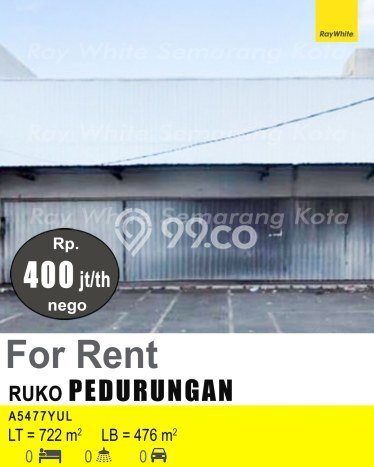 Ruko Komersial Disewakan di Pedurungan Semarang Luas 476m2 Ruko Komersial Disewakan di Pedurungan Semarang Luas 476m2