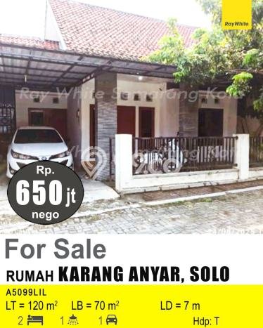 Jual Rumah Bagus Siap Huni LB 70m2 di Karanganyar, Solo Jual Rumah Bagus Siap Huni LB 70m2 di Karanganyar, Solo