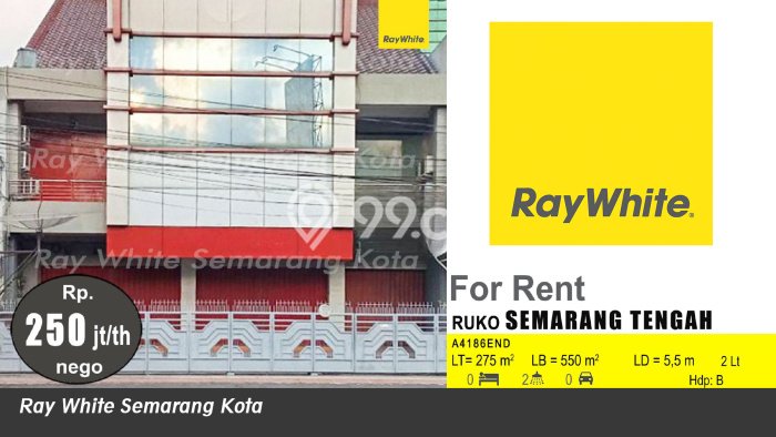 KAWASAN KOMERSIAL! Ruko Disewakan Kawasan Semarang Tengah, Luas 550m², Jalan Utama KAWASAN KOMERSIAL! Ruko Disewakan Kawasan Semarang Tengah, Luas 550m², Jalan Utama