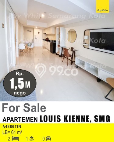 Apartemen Modern Dijual di Semarang Tengah, Semarang Dilengkapi 2 KT dan 1 KM Apartemen Modern Dijual di Semarang Tengah, Semarang Dilengkapi 2 KT dan 1 KM