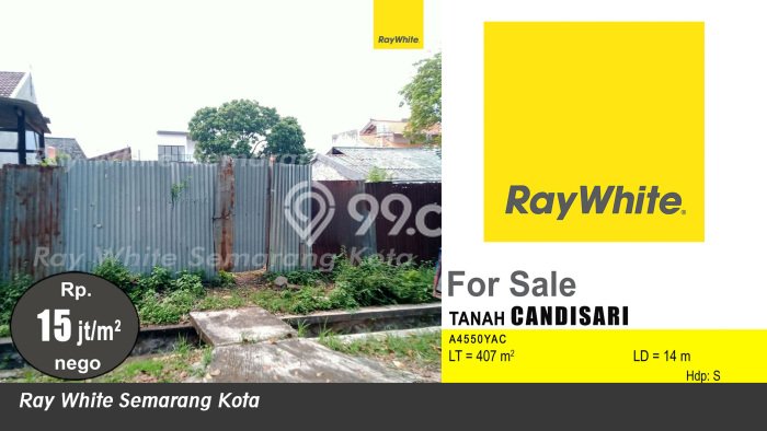 Lahan Strategis di Candisari Dijual dengan Luas 407m2 Lahan Strategis di Candisari Dijual dengan Luas 407m2