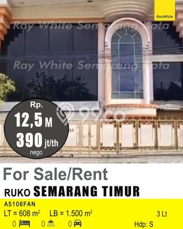 Ruko Disewa di Semarang Timur, Semarang, LT 608m2 / LB 1500m2 Ruko Disewa di Semarang Timur, Semarang, LT 608m2 / LB 1500m2
