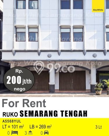Ruko untuk disewa di Semarang Tengah punya LT 101m2 & LB 269m2 harga sewa kompetitif Ruko untuk disewa di Semarang Tengah punya LT 101m2 & LB 269m2 harga sewa kompetitif