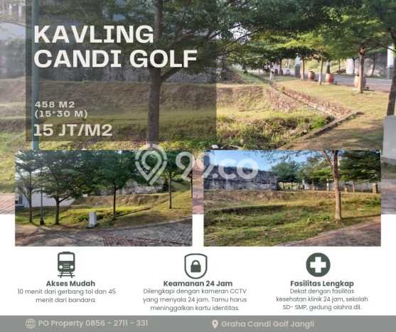 Dijual Tanah Lokasi Strategis Kawasan Candi Golf, Luas 458m², Dekat Fasilitas Umum Dijual Tanah Lokasi Strategis Kawasan Candi Golf, Luas 458m², Dekat Fasilitas Umum