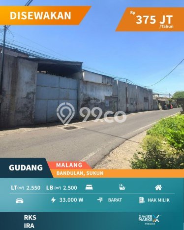 Gudang bagus disewakan di Sukun Malang dengan LB 2500m2 harga sewa terbaik Gudang bagus disewakan di Sukun Malang dengan LB 2500m2 harga sewa terbaik