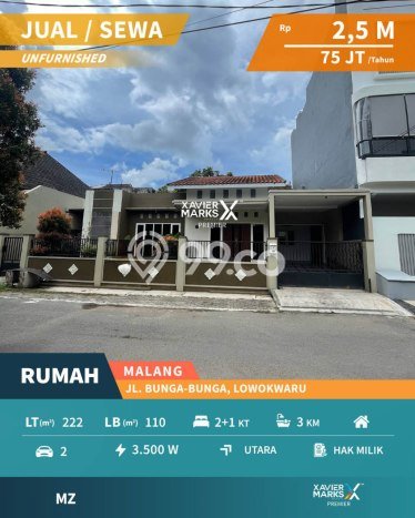 Lokasi terbaik! Rumah siap pakai disewakan di Lowokwaru LB 110m2 Lokasi terbaik! Rumah siap pakai disewakan di Lowokwaru LB 110m2