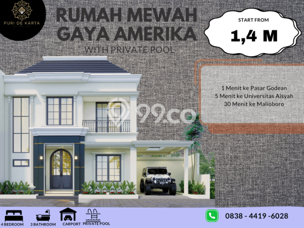 Hunian Asri 4 KT di Godean, Sleman - LT 110m² Hunian Asri 4 KT di Godean, Sleman - LT 110m²