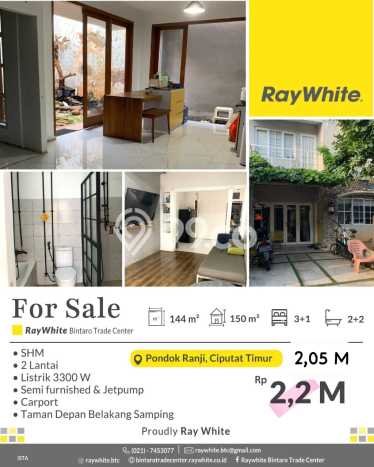 Dijual Hunian Rumah Terawat 3 Kamar di Pondok Ranji, Tangerang Dijual Hunian Rumah Terawat 3 Kamar di Pondok Ranji, Tangerang