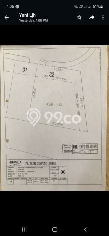 Untuk Dijual Tanah di BSD Foresta Tangerang Luas 469m2 - Untuk Dijual Tanah di BSD Foresta Tangerang Luas 469m2 -