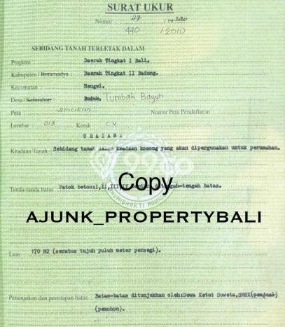 Tanah Kavling Dijual di Pererenan, Badung dengan Luas Tanah 170m2 Tanah Kavling Dijual di Pererenan, Badung dengan Luas Tanah 170m2