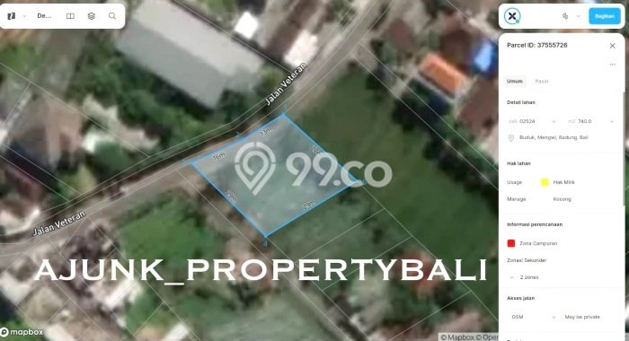Tanah Siap Bangun Dijual di Badung Punya Luas 740m2 Tanah Siap Bangun Dijual di Badung Punya Luas 740m2
