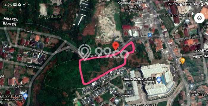 Lahan Dijual Lokasi Cinere, Depok dengan Luas Tanah 23960m2 dan Status SHM Lahan Dijual Lokasi Cinere, Depok dengan Luas Tanah 23960m2 dan Status SHM