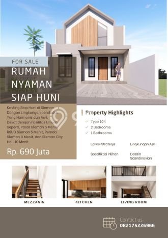 Rumah Strategis Modern Lb 104m2 di Mlati, Sleman Rumah Strategis Modern Lb 104m2 di Mlati, Sleman