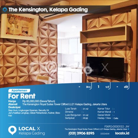Apartemen Disewa Murah 0 KT / 1 KM di Kelapa Gading, Jakarta Utara Apartemen Disewa Murah 0 KT / 1 KM di Kelapa Gading, Jakarta Utara