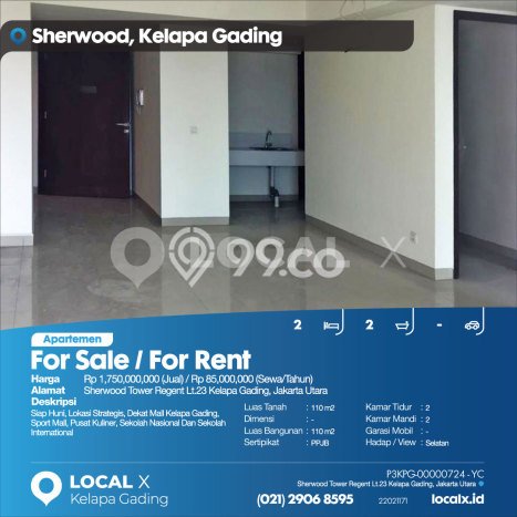 Unit Apartemen Dijual di Kelapa Gading, Jakarta Utara, dengan 2 Bedroom, 2 Bathroom Unit Apartemen Dijual di Kelapa Gading, Jakarta Utara, dengan 2 Bedroom, 2 Bathroom