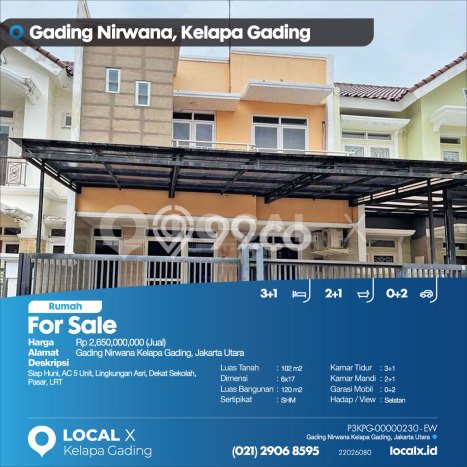 Rumah Mewah Dijual LT 102m2 di Kelapa Gading, Jakarta Utara Rumah Mewah Dijual LT 102m2 di Kelapa Gading, Jakarta Utara
