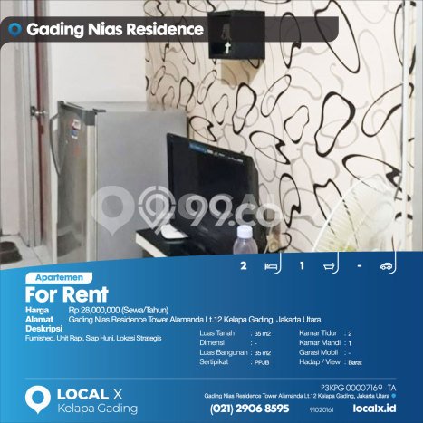 Sewa Apartemen Minimalis 35m2 Punya 2 KT, 1 KM, Lokasi di Kelapa Gading Sewa Apartemen Minimalis 35m2 Punya 2 KT, 1 KM, Lokasi di Kelapa Gading