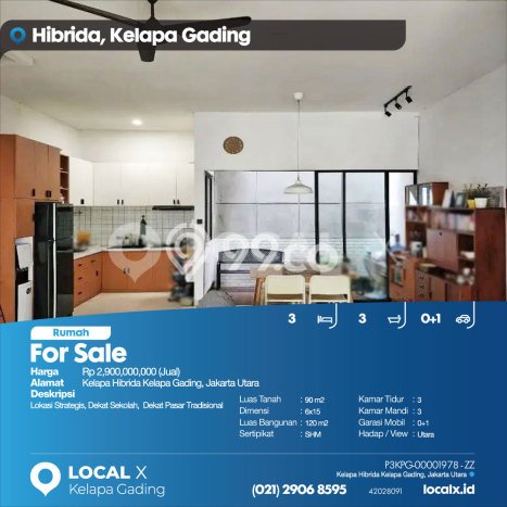 Rumah Eksklusif Siap Huni LT 90m2 di Kelapa Gading, Jakarta Utara Rumah Eksklusif Siap Huni LT 90m2 di Kelapa Gading, Jakarta Utara