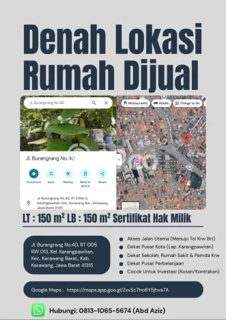 Rumah Strategis Minimalis Lb 150m2 di Karawang Barat, Karawang Rumah Strategis Minimalis Lb 150m2 di Karawang Barat, Karawang