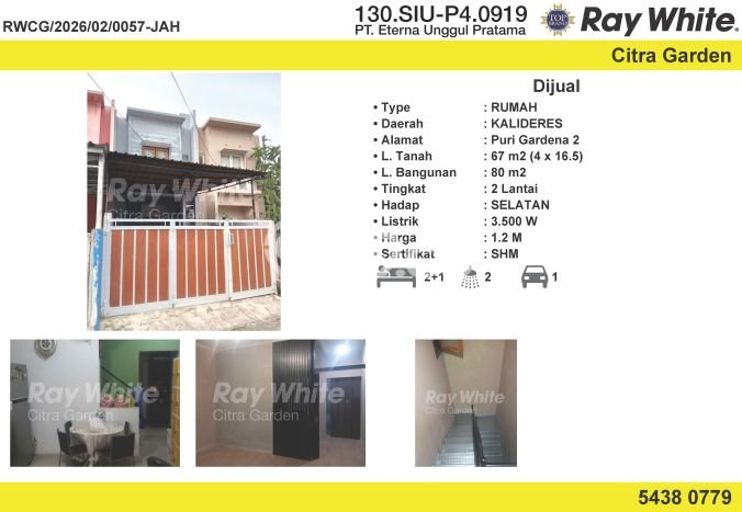 Rumah Modern 2 Kamar LT 67m2 di Kalideres Rumah Modern 2 Kamar LT 67m2 di Kalideres