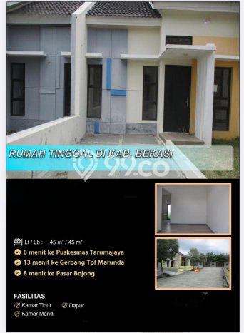 Hunian Cantik Minimalis Lb 45m2 di Tarumajaya, Bekasi Hunian Cantik Minimalis Lb 45m2 di Tarumajaya, Bekasi