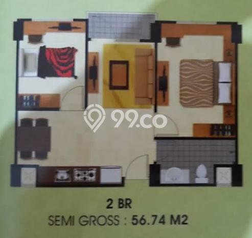 Untuk Dijual Apartemen 2 KT & 1 KM di Surabaya Area Strategis Untuk Dijual Apartemen 2 KT & 1 KM di Surabaya Area Strategis