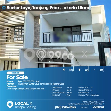 Ready to Use! Luxury House LT 170m2 Desain Modern di Sunter Ready to Use! Luxury House LT 170m2 Desain Modern di Sunter