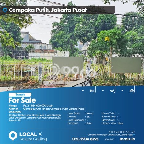 Tanah Dijual Lokasi Cempaka Putih Jakarta Pusat SHM Tanah Dijual Lokasi Cempaka Putih Jakarta Pusat SHM