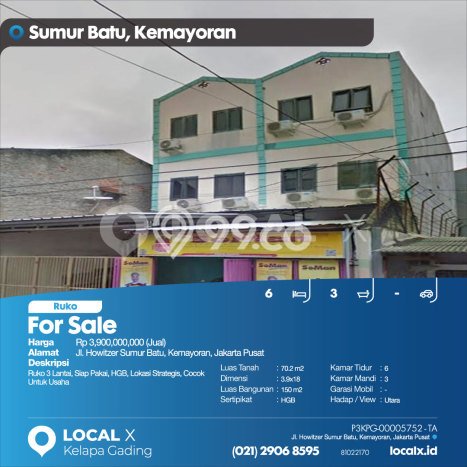 Ruko Dijual di Prime Area Jakarta Pusat Luas 150m2 Ruko Dijual di Prime Area Jakarta Pusat Luas 150m2