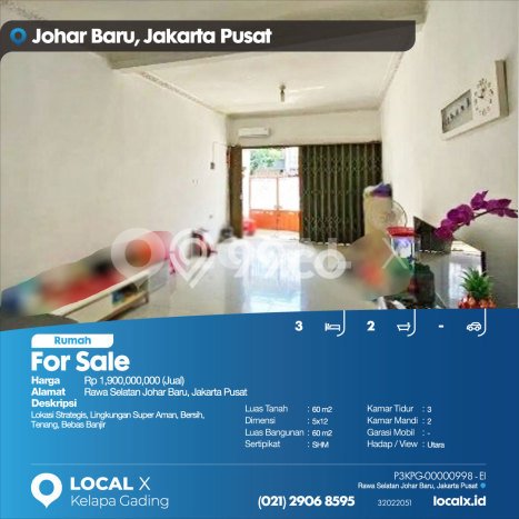 Hunian Cantik Modern Lb 60m2 di Johar Baru, Jakarta Pusat Hunian Cantik Modern Lb 60m2 di Johar Baru, Jakarta Pusat