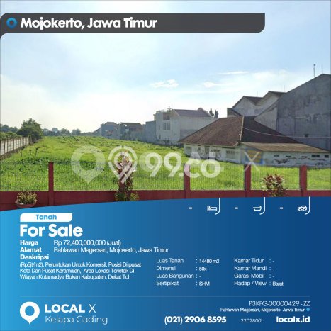 Kavling Tanah Dijual di Magersari, Mojokerto, Luas 14480m2 Area Strategis Kavling Tanah Dijual di Magersari, Mojokerto, Luas 14480m2 Area Strategis