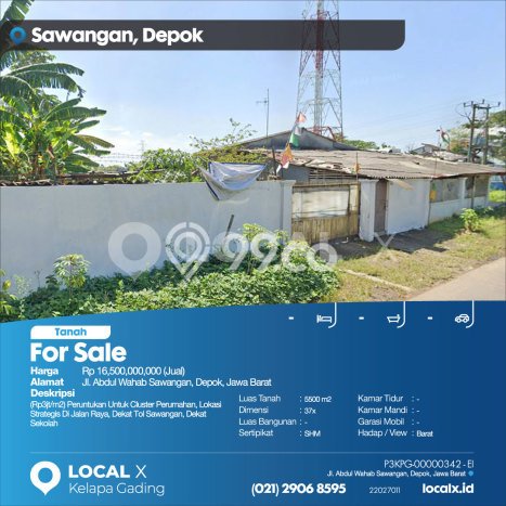 Kavling Tanah Dijual di Sawangan Depok Spesifikasi 5500m2 Kavling Tanah Dijual di Sawangan Depok Spesifikasi 5500m2