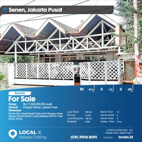 For Sale Rumah Mewah Exclusive di Senen, Jakarta Pusat For Sale Rumah Mewah Exclusive di Senen, Jakarta Pusat