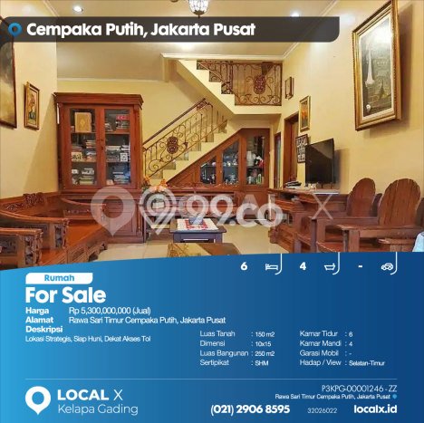 Dijual Rumah Premium dengan Fasilitas Sekitar Komplit di Cempaka Putih, Jakarta Pusat Dijual Rumah Premium dengan Fasilitas Sekitar Komplit di Cempaka Putih, Jakarta Pusat