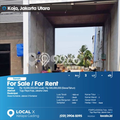 Tanah Kavling untuk Dijual di Koja Jakarta Utara 1600m2 Tanah Kavling untuk Dijual di Koja Jakarta Utara 1600m2