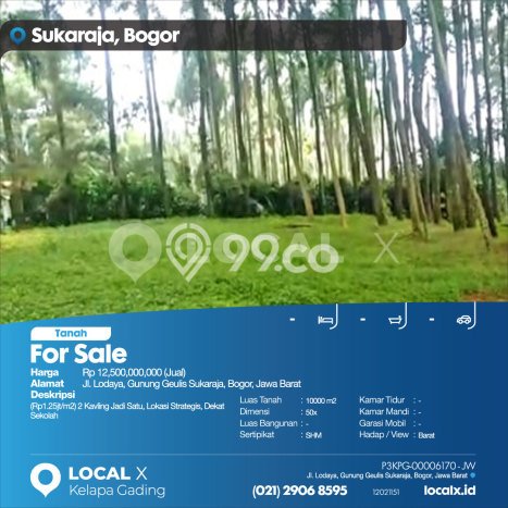 Tanah Kavling untuk Dijual di Sukaraja Bogor 10000m2 Tanah Kavling untuk Dijual di Sukaraja Bogor 10000m2