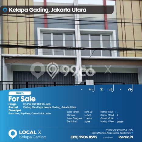 Ruko Bagus LT 67m2 LB 130m2 Dijual di Kelapa Gading Jakarta Utara Ruko Bagus LT 67m2 LB 130m2 Dijual di Kelapa Gading Jakarta Utara