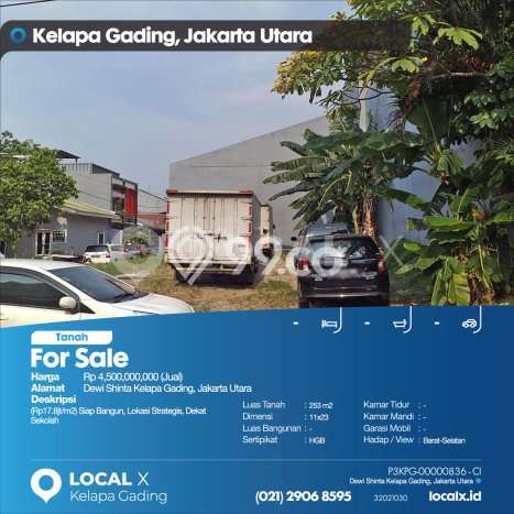 Kavling Tanah di Kelapa Gading Dijual Luas 253m2 Legalitas - Kavling Tanah di Kelapa Gading Dijual Luas 253m2 Legalitas -