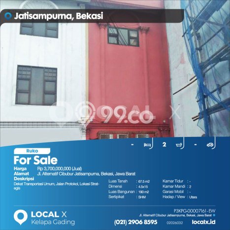 Unit Ruko Dijual di Bekasi LT 67m2 & LB 190m2 Unit Ruko Dijual di Bekasi LT 67m2 & LB 190m2