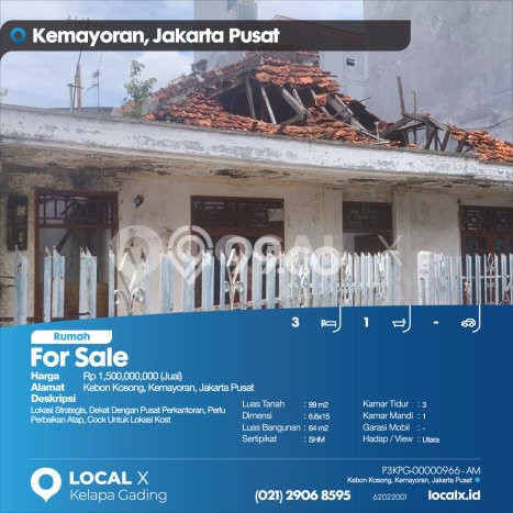 Dijual Cepat Rumah Bagus Siap Huni LB 64m2 di Kemayoran, Jakarta Pusat Dijual Cepat Rumah Bagus Siap Huni LB 64m2 di Kemayoran, Jakarta Pusat