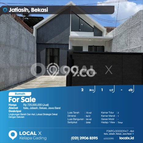 Rumah Minimalis 2 KT LT 72m2 di Jati Asih Rumah Minimalis 2 KT LT 72m2 di Jati Asih