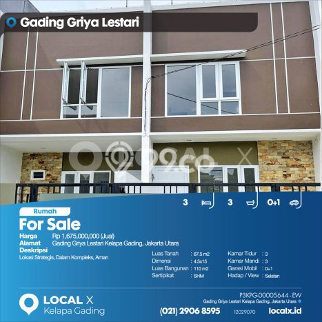 Rumah Modern Cantik 3 KT Bisa Langsung Pindah di Kelapa Gading Rumah Modern Cantik 3 KT Bisa Langsung Pindah di Kelapa Gading