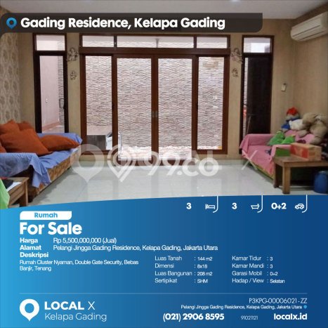 Siap Huni Rumah Mewah 3 Kamar di Kelapa Gading Dekat ke Mana Saja Siap Huni Rumah Mewah 3 Kamar di Kelapa Gading Dekat ke Mana Saja