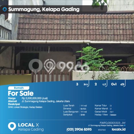 Rumah Eksklusif Dijual LT 111m2 di Kelapa Gading, Jakarta Utara Rumah Eksklusif Dijual LT 111m2 di Kelapa Gading, Jakarta Utara